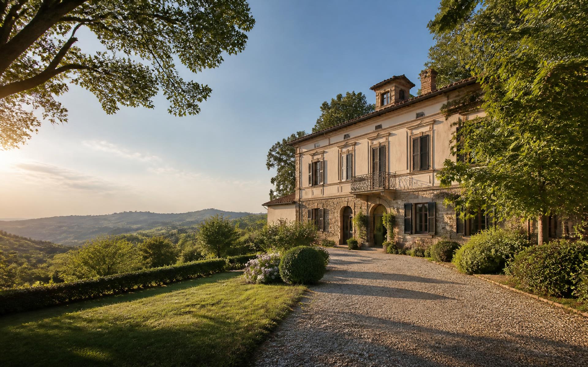 Villa immersa nel verde delle colline piemontesi